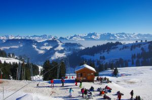 Switzerland-skiing in the Swiss Alps