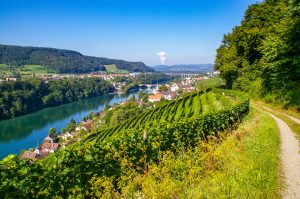 Switzerland-Eglisau along the river Rhine