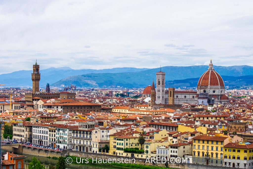 Panorama View from above of the Duomo of Florence, Italy